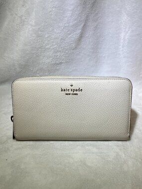Kate Spade Leila Large Continental Leather Wallet Ivory